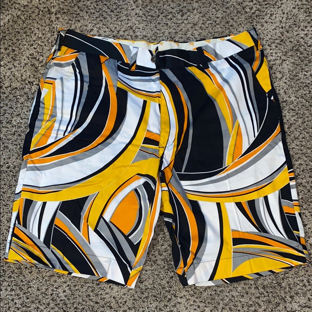 Loud Mouth Men's Swim Shorts - Yellow, Black, White
